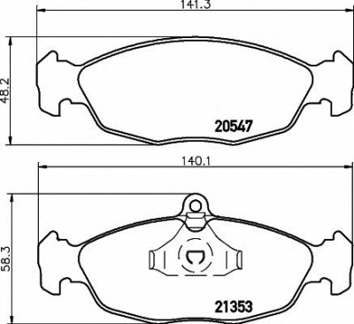 HELLA PAGID 8db355007531 -  Комплект тормозных колодок, дисковый тормоз